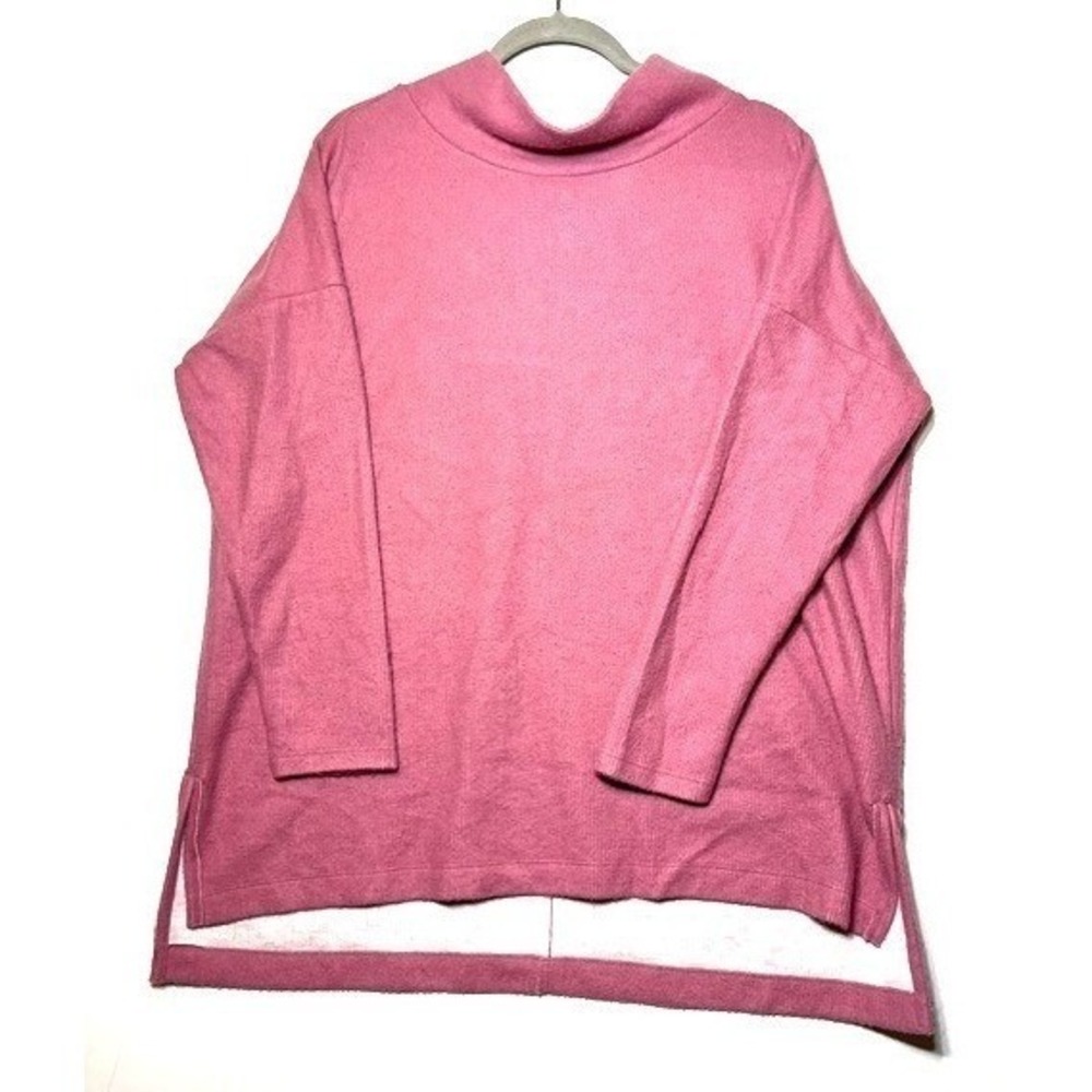 Anthropologie Women's Pink Oversized Super Soft Mock Turtle Neck Sweater Sz L